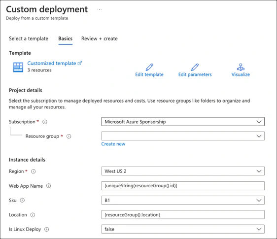 Custom deployment screen