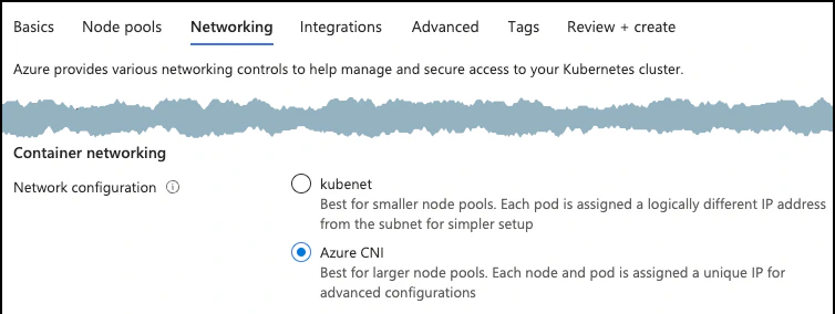 Azure CNI networking